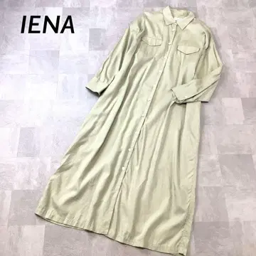 IENA 롱 셔츠 원피스 린넨 블렌드 라이트 그린