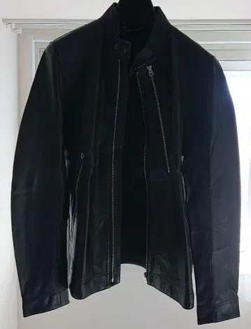 Paul Smith Jeans 블랙 가죽 싱글 라이더 L