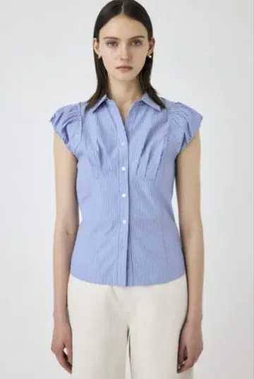 MOUSSY 핀 스트라이프 핏 셔츠