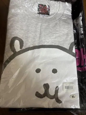 타이슈 고쿠몬 도코카이 곰 얼굴 프린트 XL 사이즈 T셔츠