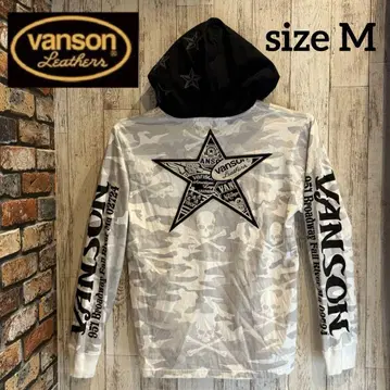 [ VANSON ] 원스타 자수 와펜 프린트 후드티 M