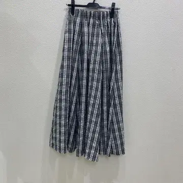 미카레 체크 롱 스커트