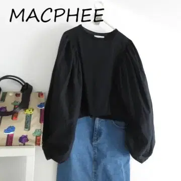 MACPHEE 맥피 벌룬 긴팔 풀오버 블랙 돌먼