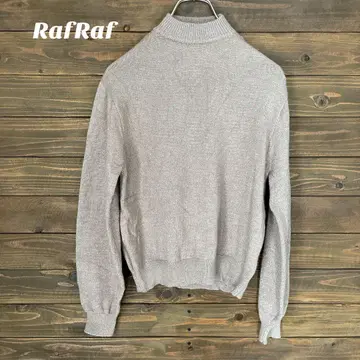 [ RafRaf ] 니트 스웨터 브라운 라메 모크넥 L