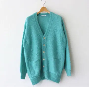 BRUSHED SUPER KID MOHAIR KNIT CARDIGAN