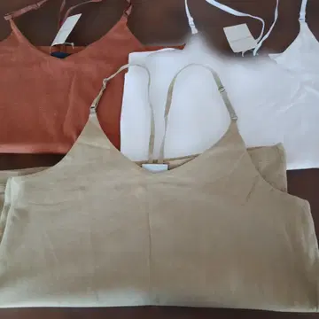 LAURA ASHLEY 새로운 오렌지 베이지 화이트 탱크탑 세트