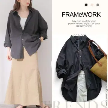 프레임워크 FRAMeWORK 셔츠 긴팔 일본제 루즈한 사이즈 가을