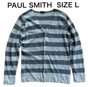 PAULSMITH 폴스미스 컬렉션 가디건 캐시미어 혼방 보더 L