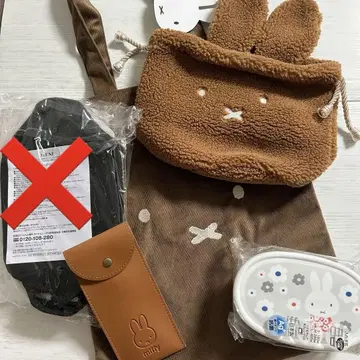 미피 굿즈 세트 가죽 느낌 케이스 백 런치 케이스