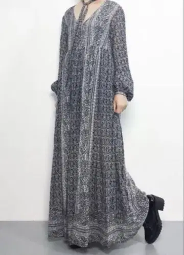 rouk 꽃무늬 롱 셔츠 원피스 36