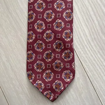 TIE YOUR TIE 버건디 패턴 넥타이