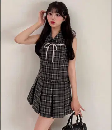 OLIVE des OLIVE YUI 기획 슬리브리스 셔츠 미니 원피스