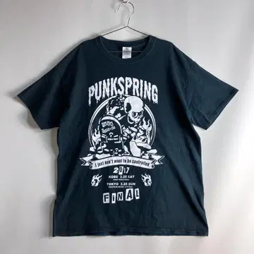 PUNKSPRING 해골 스케이트보드 티셔츠 락 펑크 밴드 티