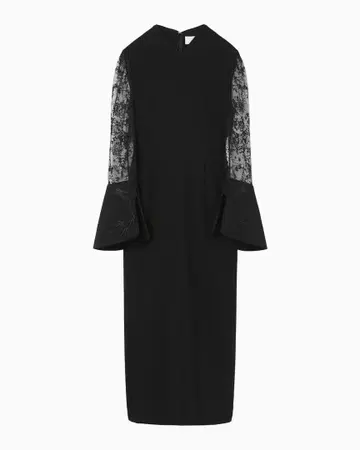 mamekurogouchi Floral Lace-Sleeve Dress