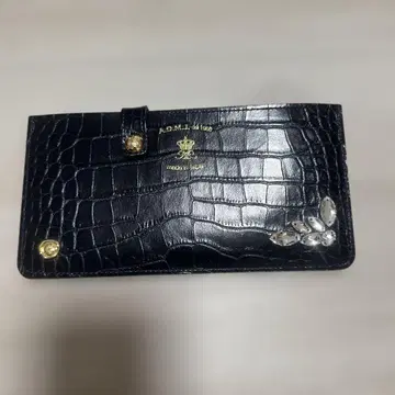 ADMJ 소가죽 악어 엠보싱 슬림 지갑