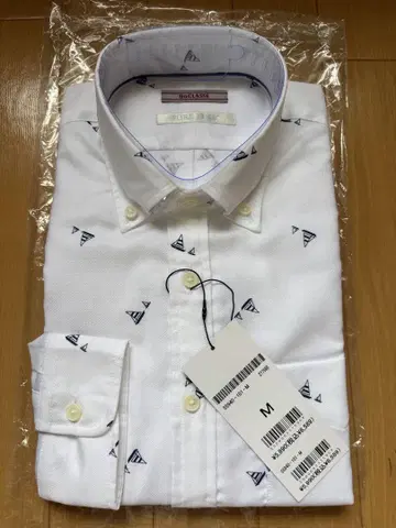 DoCLASSE 세일링 보트 패턴 드레스 셔츠 M