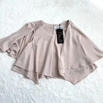 [ 택 포함 새상품 ] Dress Lab 살몬 핑크 쉬폰 볼레로풍 상의