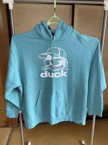duck 아쿠아 블루 후드티