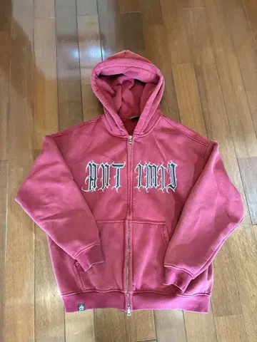 antimid 지퍼 후드티 빨간색