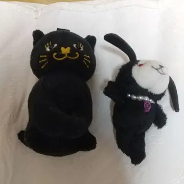 레어! 안나수이 미니 검은 고양이와 토끼 봉제 인형 참