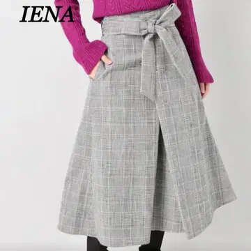 [새상품급] IENA 이에나 그랑체크 플레어 스커트 리본 가을/겨울 S
