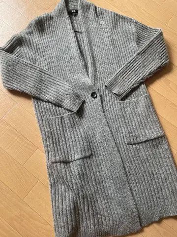 UNIQLO 그레이 롱 니트 가디건 S