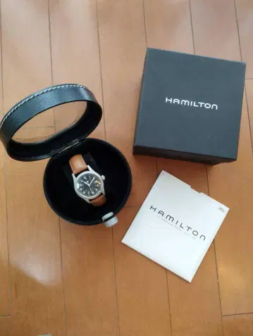 HAMILTON 손목시계 블랙 다이얼 가죽
