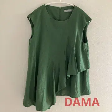 DAMA collection 그린 슬리브리스 상의 튜닉 기장
