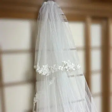 자수 펄 웨딩 베일