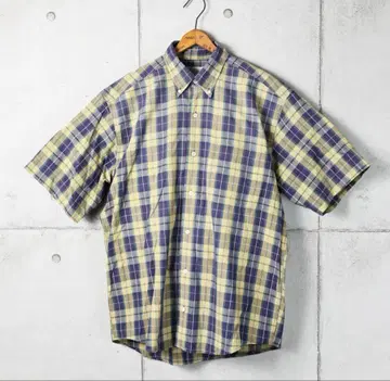 BANANA REPUBLIC 체크 반팔 B.D 셔츠