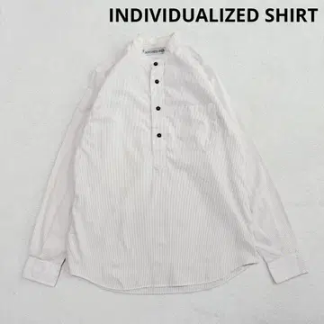 컨디션 최상 인디비 풀오버 밴드 카라 스트라이프 셔츠
