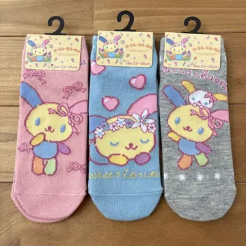 우사하나 산리오 캐릭터 삭스 3세트 23-25cm 시마무라