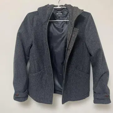 BEAMS 후드 부착 그레이 자켓 M 사이즈