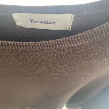 Rirandture 브라운 레이스 슬리브 니트
