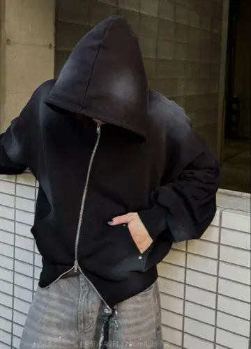epnok 블랙 후드티 후드 부착