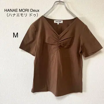 [ 하나에모리 ] 새상품급 미사용 가슴 개더 V넥 캐주얼 T셔츠 M