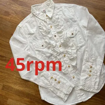 45rpm 프릴 화이트 긴팔 이스턴 셔츠