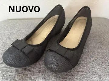 NUOVO 리본 포함 라메 플랫슈즈 S 블랙