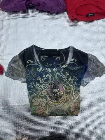 JACOPASS 꽃무늬 반팔 티셔츠