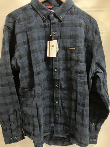Hush Puppies 네이비 계열 체크 긴팔 셔츠