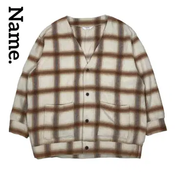 Name. 22AW 알파카 오버 사이즈 가디건 옴브레 체크