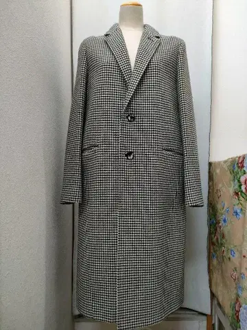 조셉 하운드투스 패턴 모노톤 체스터 코트