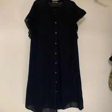 Samansa Mos2 슬리브리스 블랙 롱 셔츠 원피스 블랙