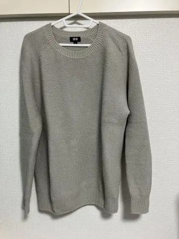 UNIQLO 그레이 리브 크루넥 스웨터