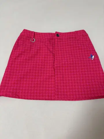 핑크 하운드 투스 스커트