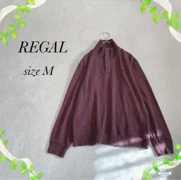 [ REGAL ] 리갈(M) 하이넥 니트 스웨터 보라색 계열 버튼 지퍼