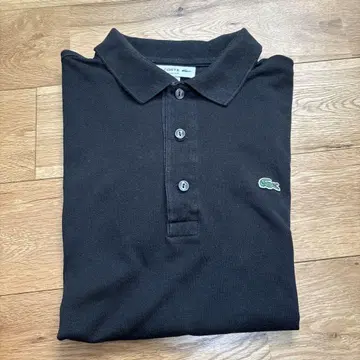 LACOSTE 블랙 슬림핏 피케 셔츠 xs
