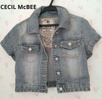 [ CECIL McBEE ] 라이트 블루 숏 기장 데님 자켓