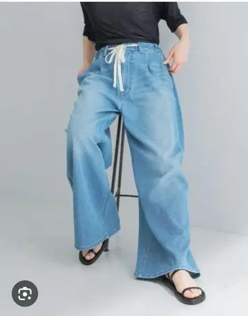 URBAN RESEARCH 면린넨 데님 이지 팬츠