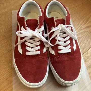 VANS 빨간색 스웨이드 스니커즈 24cm